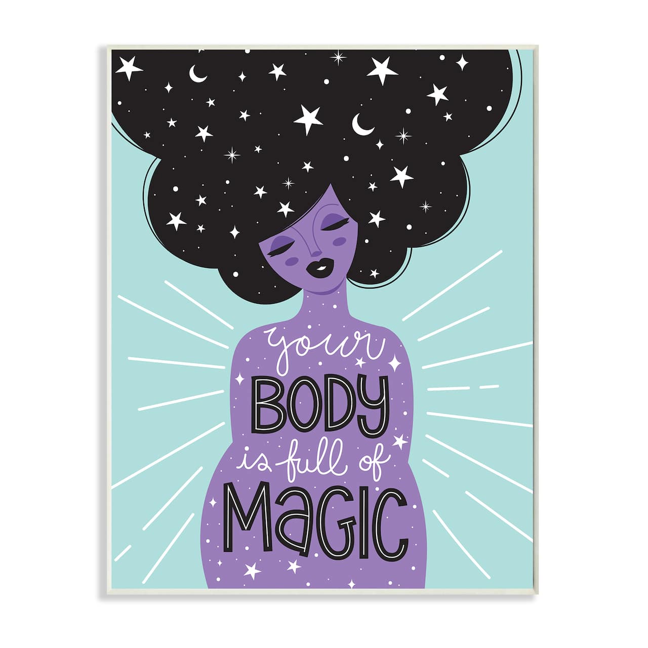 Stupell Industries Body Full of Magic Quote Female Astrological Hair Wall Plaque